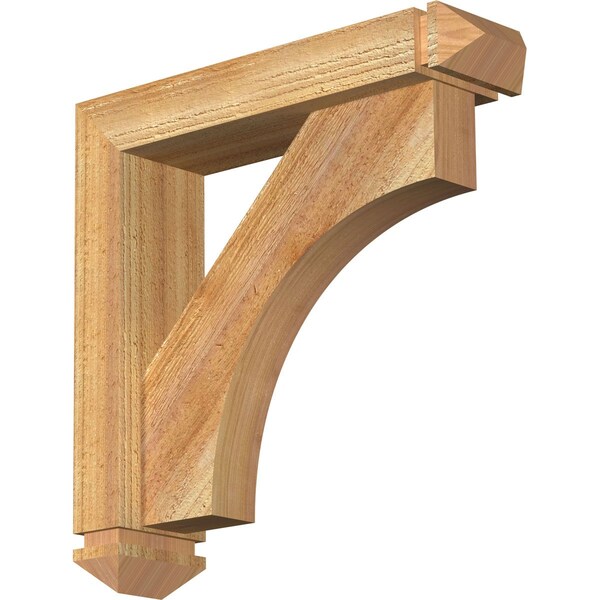 Ekena Millwork Westlake Arts and Crafts Rough Sawn Bracket w/ Offset Brace, Western Red Cedar, 4"W x 16"D x 16"H BKT0402X16X16WTL03RWR - main